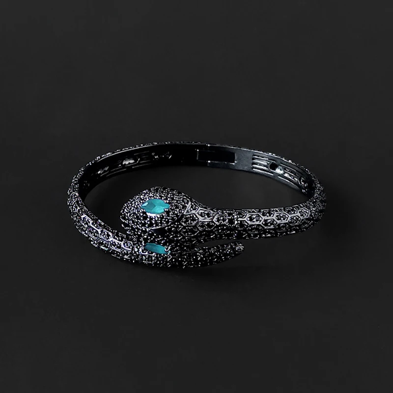 

S925 Sterling Silver New Snake Open Bracelet Female Fashion Personality Luxury Fine Jewelry Generous All-match Banquet Gift