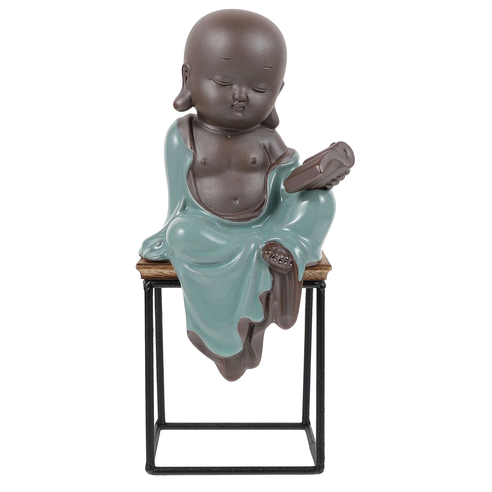 

1Pc Landscaping Monk-shaped Adornment Ceramic Monk Adornment for Home Use