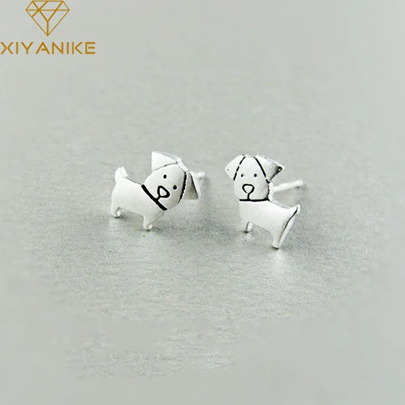 

XIYANIKE Silver Color Prevent Allergy Animal Stud Earrings Charm Women Trendy Jewelry Creative Handmade Party Accessories