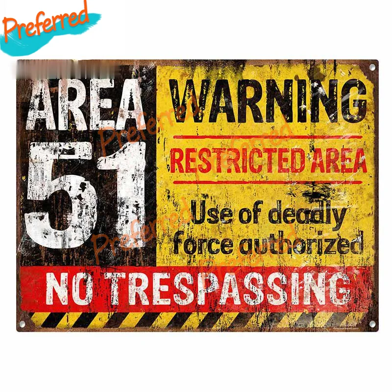 

High Quality No Trespassing Area 51 Decal Motocross Racing Laptop Helmet Trunk Wall Vinyl Car Sticker Die Cutting