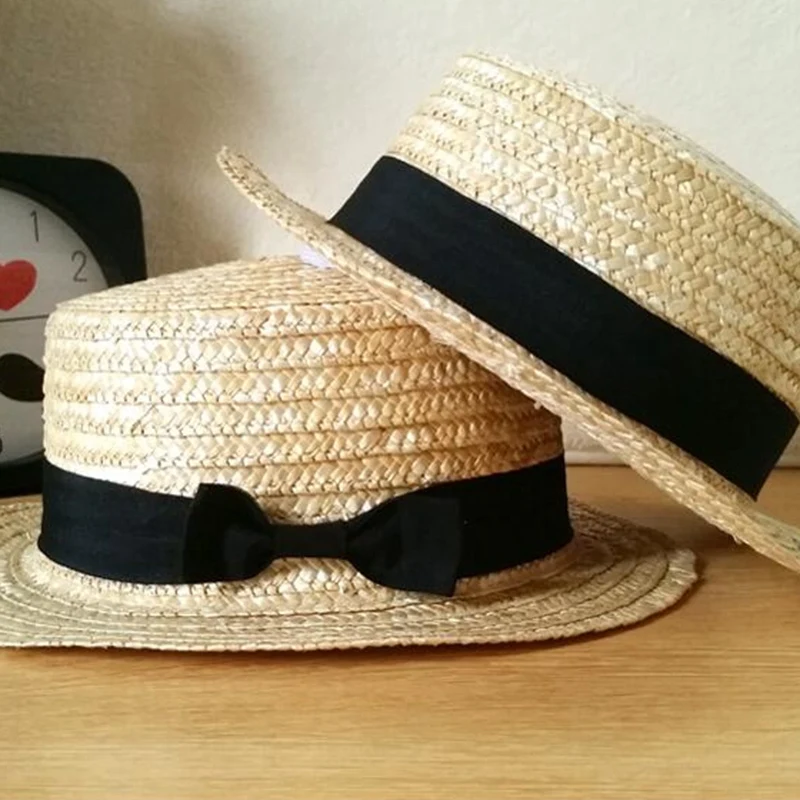 Милые дети девочки соломенная шляпа с бантом детские шляпы от солнца большими
