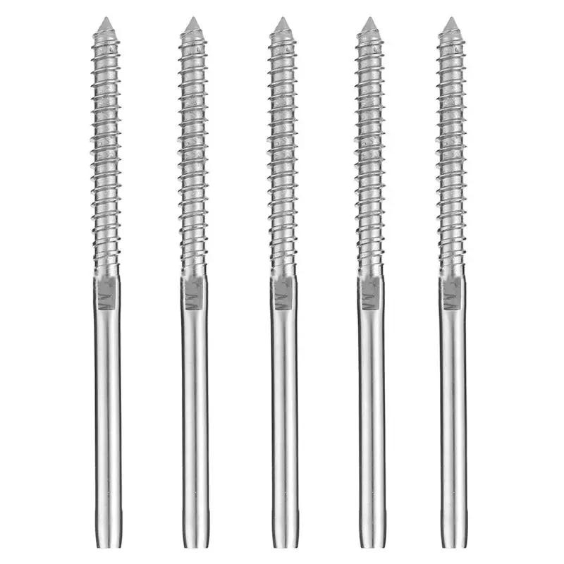 

Lag Screw Stud Thread Fitting Terminal, 1/8" Cable Railing Hardware Stainless Steel 316 Marine Grade 20 Pack
