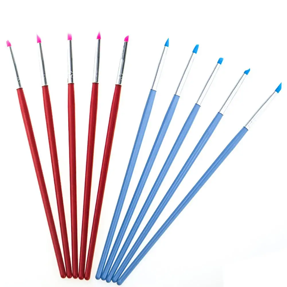 5 шт. пустотелая резьба ручка для дизайна ногтей Скульптура тиснение