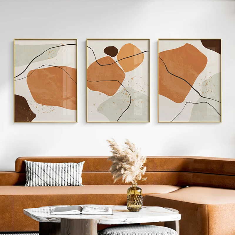 

Скандинавский геометрический цветной блок с зернистой фактурой, Современный домашний декор, абстрактное настенное искусство, украшение дл...