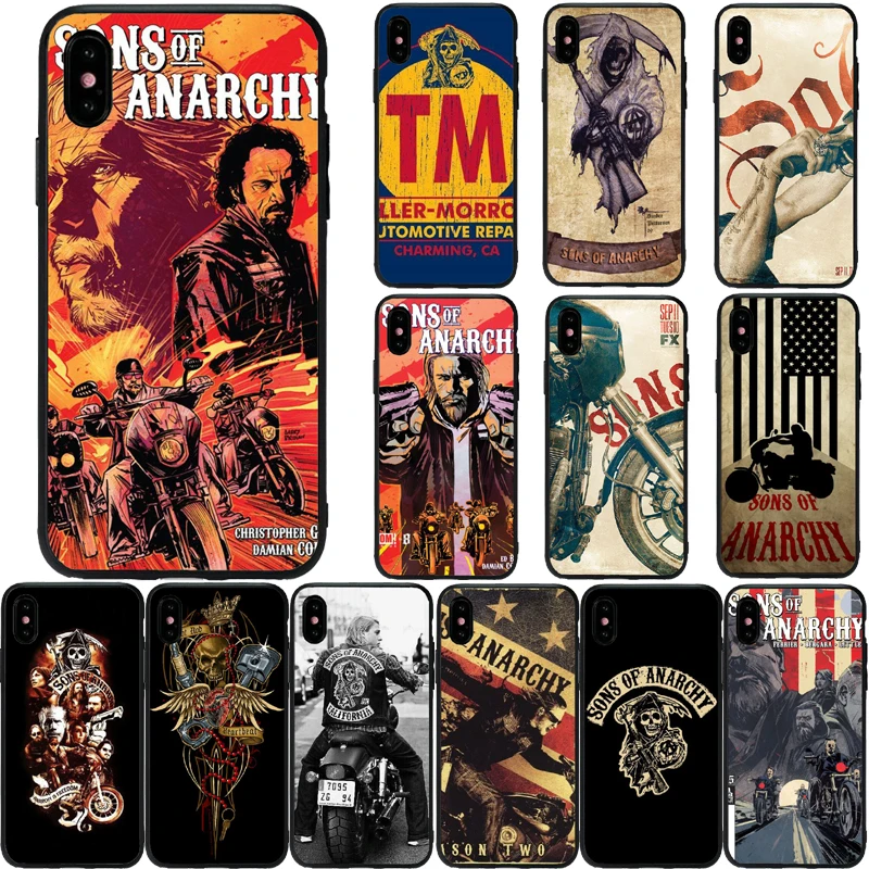 Американский ТВ Сыны Анархии мягкий ТПУ чехол для телефона iPhone 11Pro MAX 5 SE 6 6Plus 7 8 Plus X