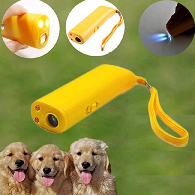 Strengthen Pet Dog Training Equipment Ultrasound Repeller 3 in 1 Control Trainer Device Anti Barking Stop Bark Deterrents | Дом и сад