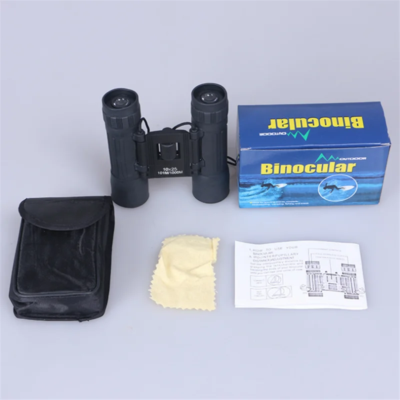 

10x25 Zoom Compact Binoculars Long Range 1000m Folding HD Powerful Telescope Optics Hunting Camping Trave