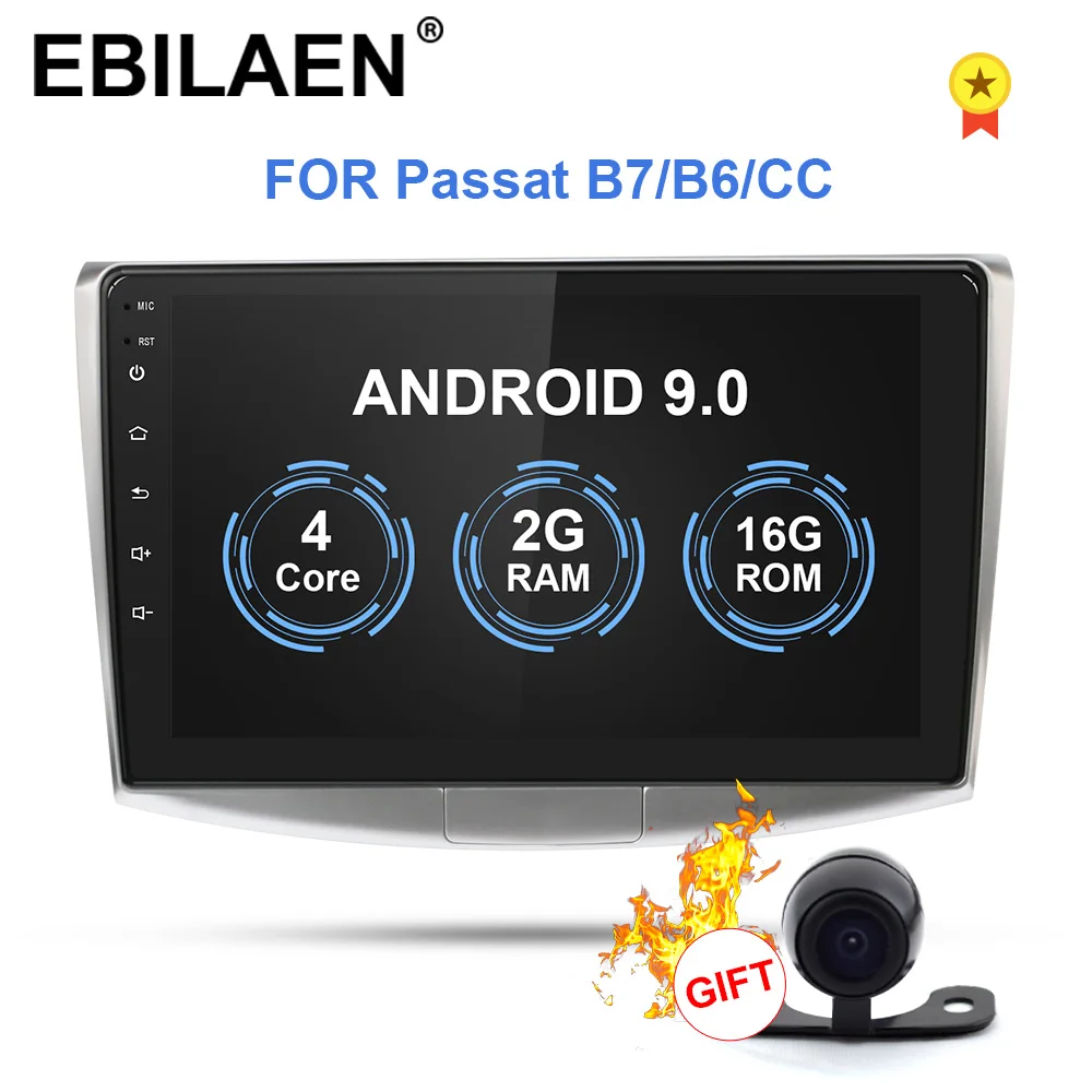 EBILAEN автомобильный Радио мультимедийный плеер для VW Volkswagen Passat B7 B6/Magotan 2Din Android 9,0 автомобильное радио с GPS навигационная система DVR камера