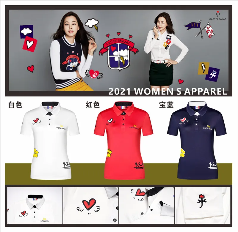 

Korean Version of C Brand Cartoon Ladies Golf Outdoor Breathable and Quick-Drying Short-Sleeved T-Shirt Free Shipping
