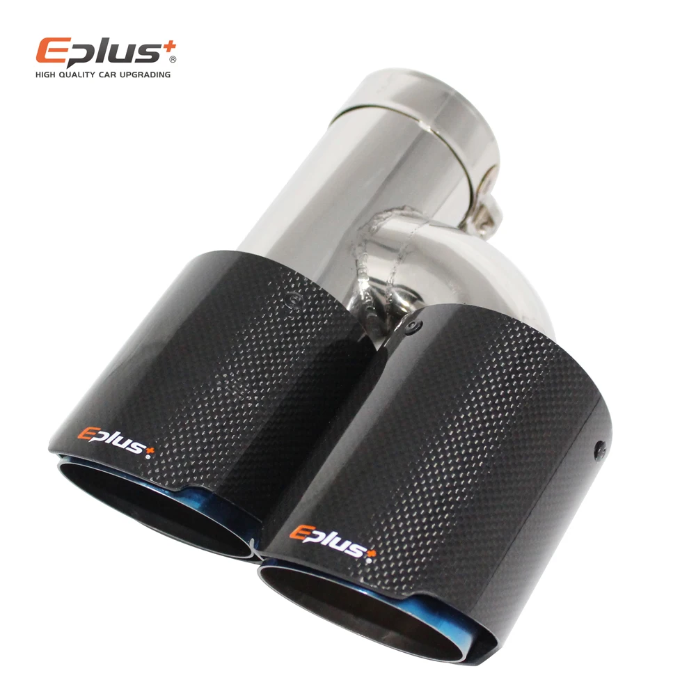 EPLUS автомобильный глянцевый глушитель из углеродного волокна наконечник h