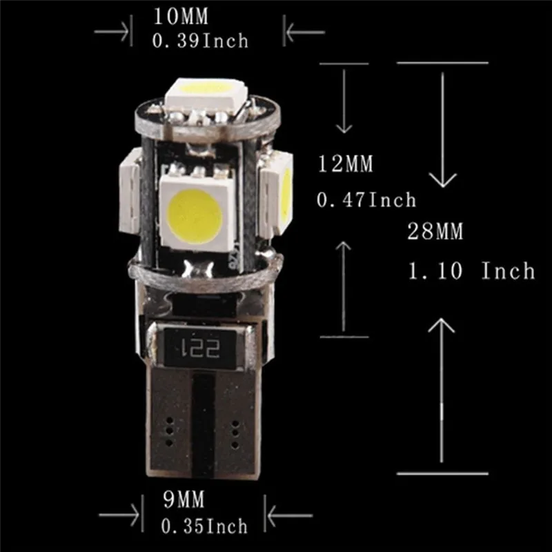 10 шт. светодиодный светодиодсветодиодный автомобисветильник лампы T10 5050 5SMD |