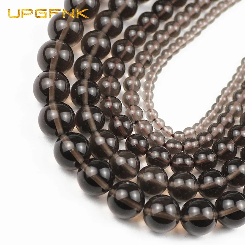 Натуральный камень обсидиан UPGFNK круглые бусины с отверстиями для изготовления