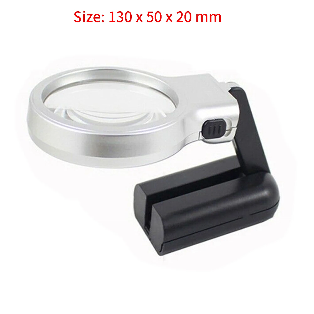 

Newspaper Magnifying Glass With Stand LED Light 16X Reading Professional Desktop