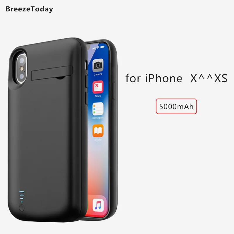Чехол для зарядки аккумулятора 5000 мАч чехол iPhone X XS аккумулятора|Чехлы с