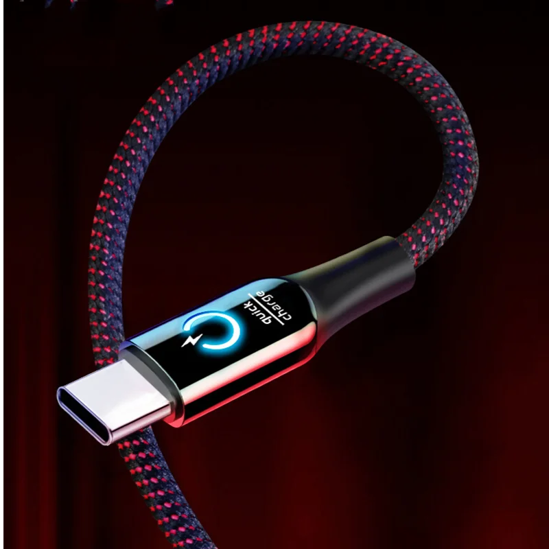 

Baseus 3A смарт-выключение питания USB Type C кабель Qick зарядный кабель Type-c для Samsung S10 S9 S8 Plus Oneplus 6t 6 5t USB C USB-C кабель