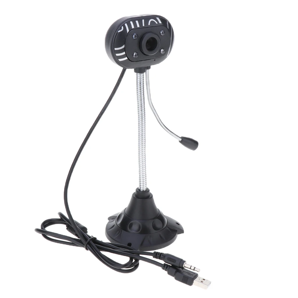 HD USB камера Веб ПК видео Светодиодная лампа с микрофоном для ноутбука встроенный
