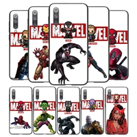 marvel avengers heroes for xiaomi mi 8 9 10 11 10i 11i 10 10 11pro a3 9t 10t lite pro se ultra 5g black soft phone case