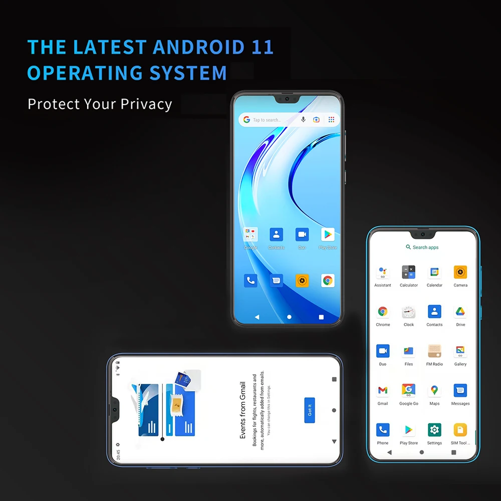 HOTWAV H1 Mobile Phone Android 11 Quad Core 6.26 inch Cellphone 3000mAh 2GB 16GB Dual SIM WCDMA Smartphone