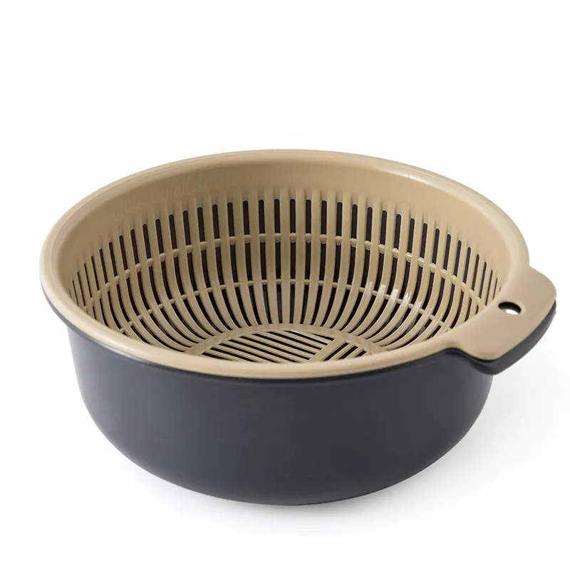 

Handle Double Layer Kitchen Fruit Vegetable Food Washing Strainer Plastic Quick Draining Basket Strainer Kitchen Tools