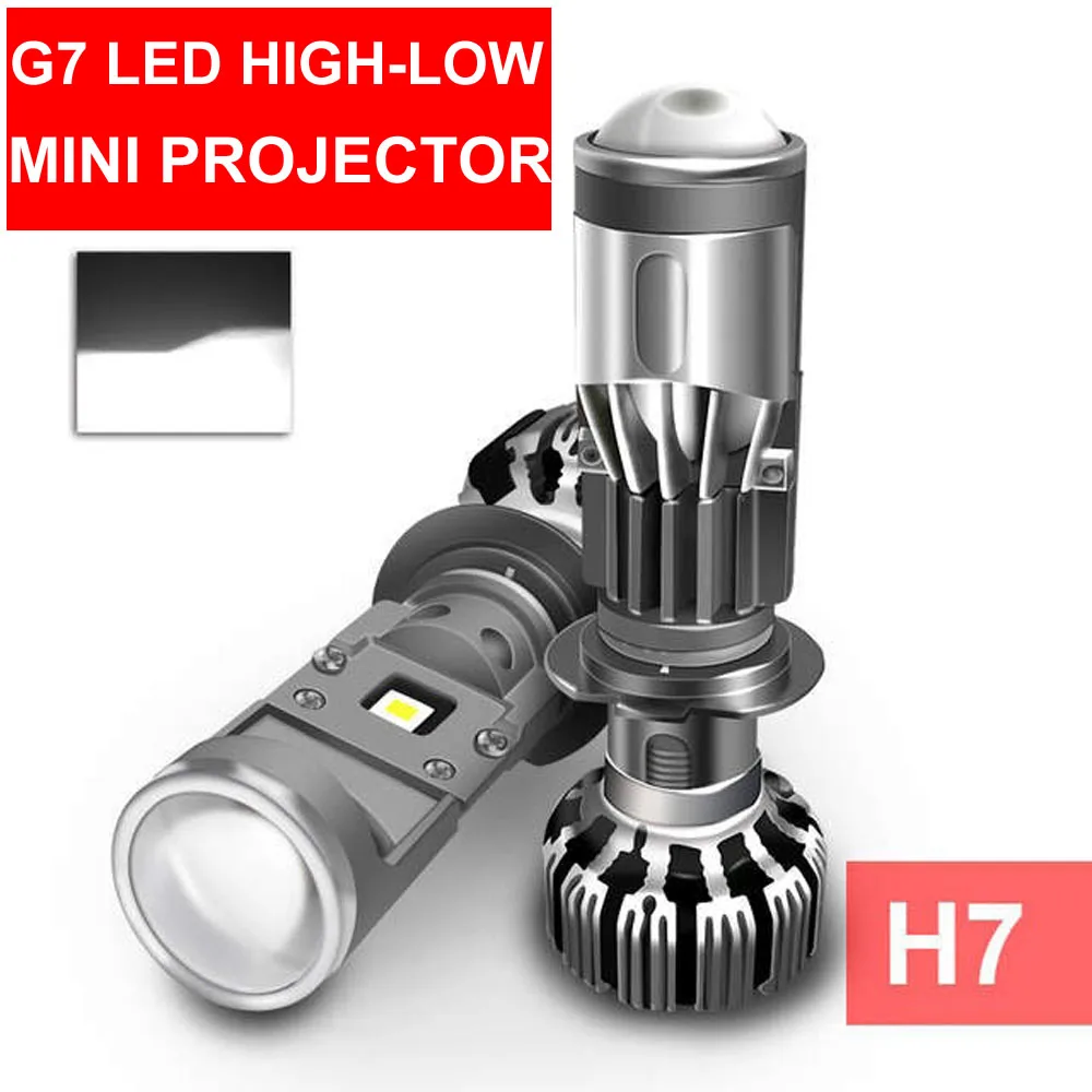 2x H4 H7 G7 LED мини проектор дальнего и ближнего света объектив для фар автомобиля