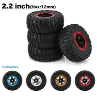 4pcs rc 2 2 inch climbing rubber tires rock crawler wheel tires car auto set with wheel rim beadlock for rc 110 car