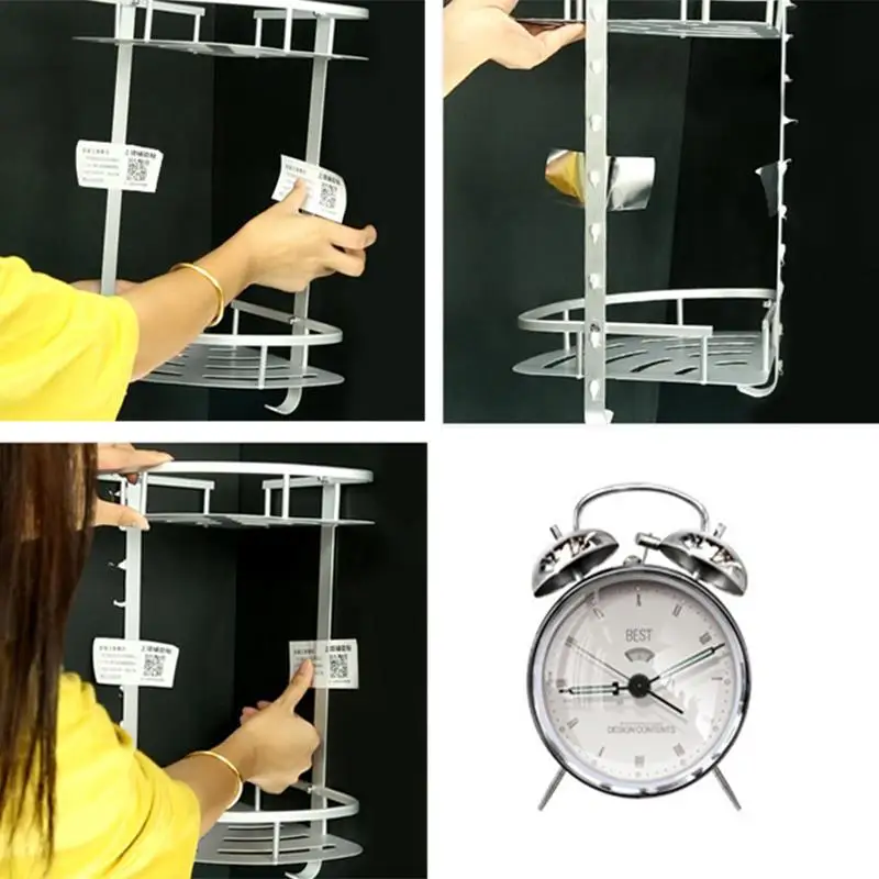 

Bathroom Shelves Double Layer Shower Shelves Storage Soap Shampoo Aluminum Rack Holder Organizer Shelves for Bathroom