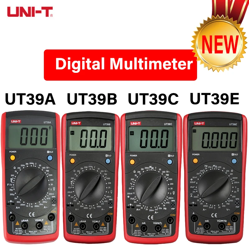 Ручной цифровой мультиметр UT39B UT39E 20A 1000V UNI T DC AC Volt тестер электрических