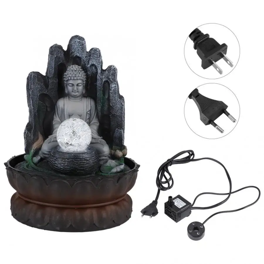 Статуя Будды фонтан Крытый Воздух Увлажнитель воздуха водопад офисный