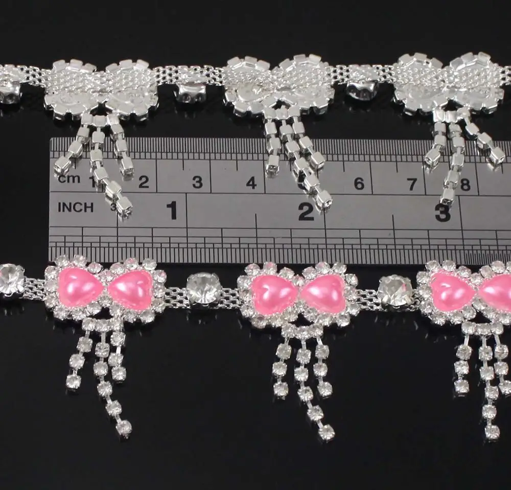 

5 ярдов, цепочка Стразы с кристаллами, розовая кисточка, цепочка с кристаллами для украшения «сделай сам», швейные поделки