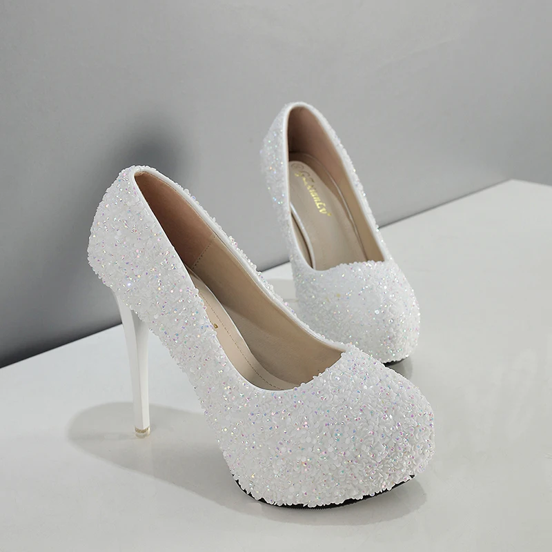 

Hjwsfdcai 2021 New Arrival Spring Women Thick-Soled Slip On High Heel Shoes Fashion Rhinestone Ladies Single Shoes Banquet Shoes