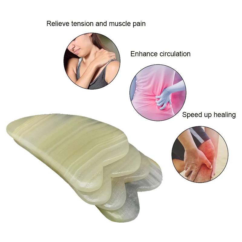 

Transparent Jade Guasha Scraper Facial Gouache Massager Face Scraping Board Traditional SPA Beauty Skincare Scraping Therapy