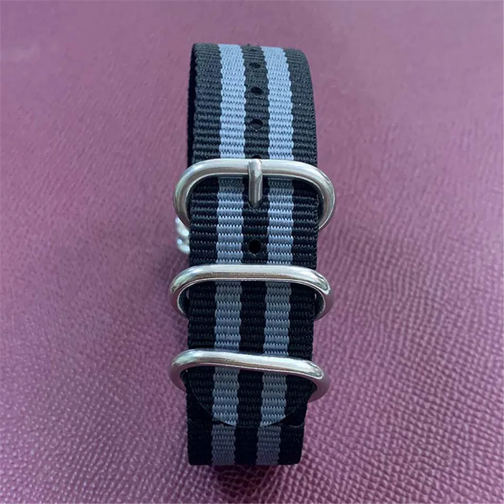 

20mm Lightweight Braided Nylon Watch Strap w/ Stainless Steel Buckle Wristband