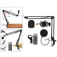 adjustable studio microphone boom mount arm stand windscreen filters video recording live broadcast stages