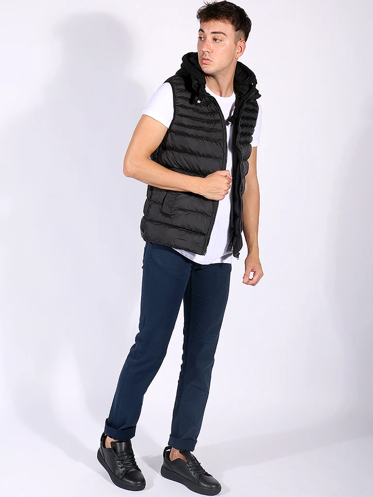 

BlackMens Puffer Hooded Vest