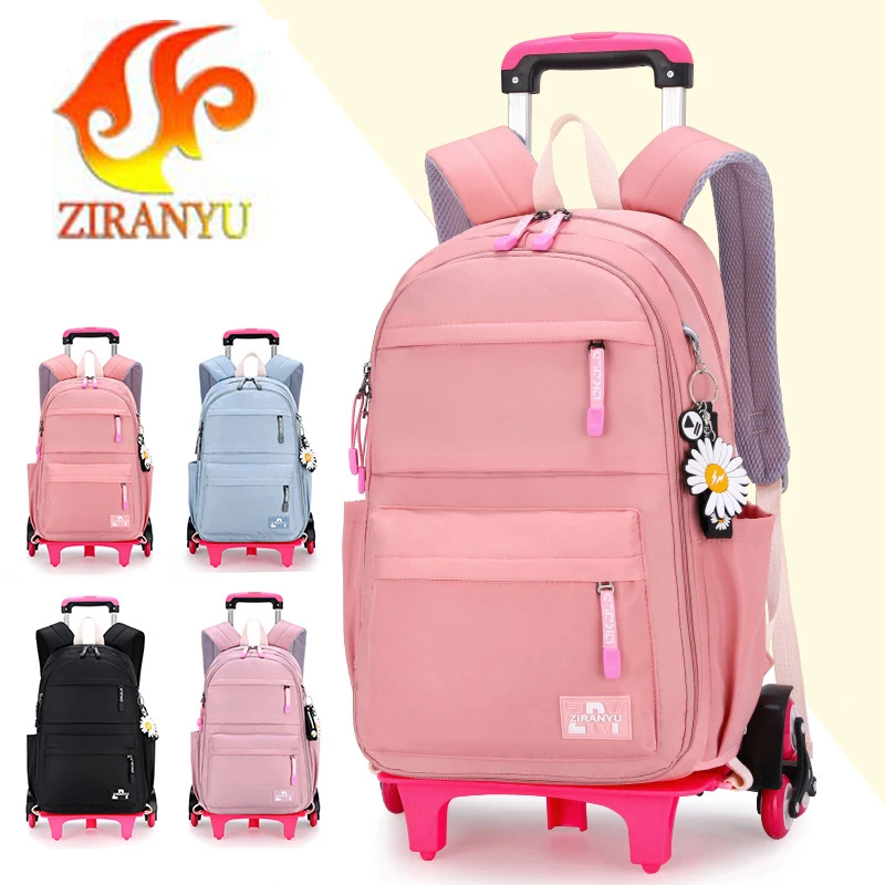 2021 Student School bag Rolling Backpack kids Trolley bag girl school backpack Multifunctional child waterproof backpack wheels