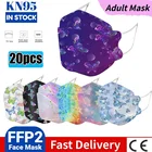 Маска ffp2 n95 Корейская в форме рыбы модная Пылезащитная 4-слойная Защитная дышащая противовирусная маска для взрослых с 3D принтом