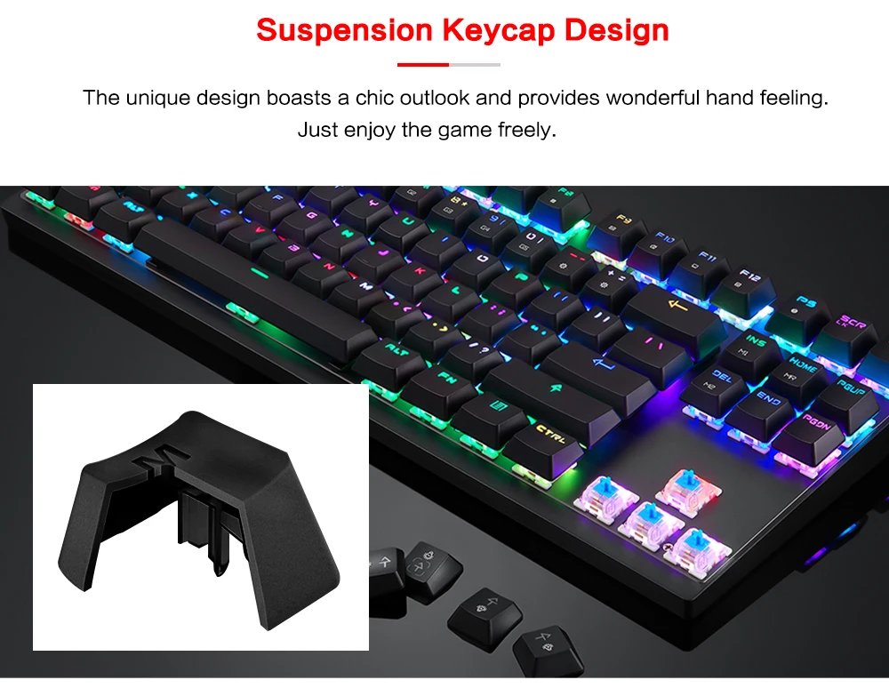 MotoSpeed K82 профессиональная компьютерная игровая механическая клавиатура RGB светодиодный USB Проводная 87 клавиш клавиатура для Esports игр
