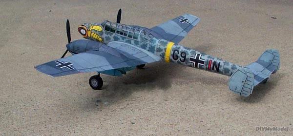 DIYMyModeI alem&aacute;n meisseschmidt me-110 C4 fighter, KIT de modelos de papel artesanal, rompecabezas de juguete hecho a mano, regalo, accesorios de pel&iacute;cula-1