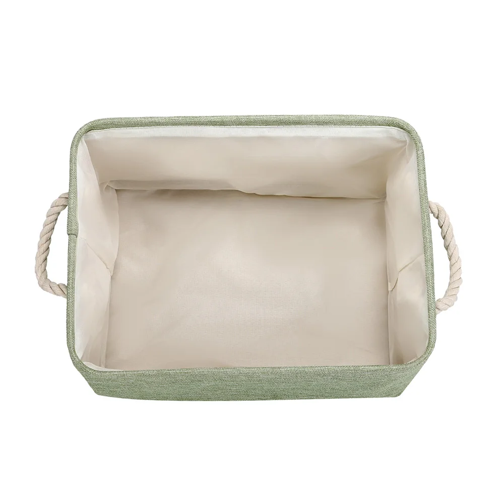 

3Pcs Set Underwear Storage Basket With Rope Durable Foldable Cotton Linen Drawer Organizer Household Dormitory Clothes Box