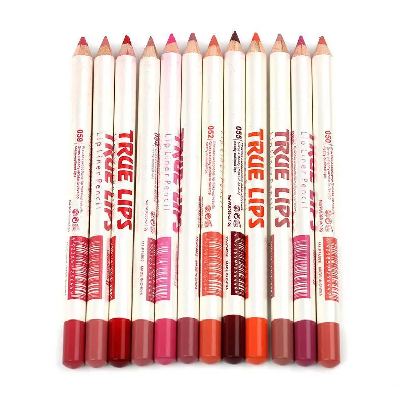 12 шт./упак. Профессиональная деревянная подводка для губ водостойкая Женская