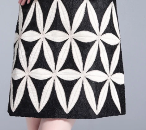 

Embroidery Dress For Women Sleeveless Korean Dress Geometric Luxury Women Dresses High Quality Clothes Vestido De Festa Ukienki