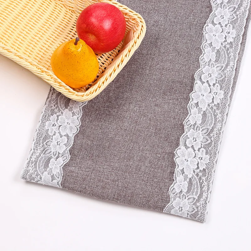 Brown Linen White Openwork Lace Table Flag Hand Fashion DIY Rectangular Cloth Diffuse Living Room Tablecloth Decorations ML308B | Дом и сад