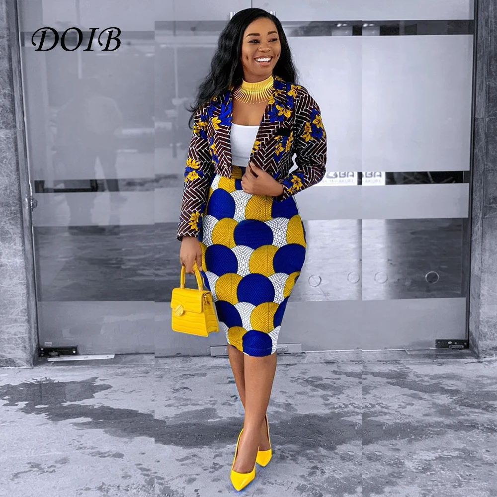 Женский костюм с юбкой и цветочным принтом DOIB офисный комплект из двух предметов