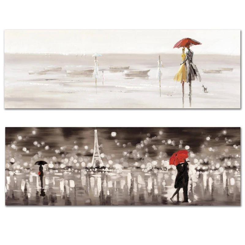 Абстрактная Картина на холсте с изображением пейзажа во французском стиле