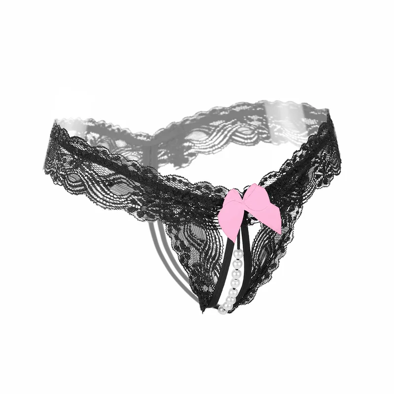 Сексуальные женские стринги кружевные прозрачные бусины Стимуляция клитора