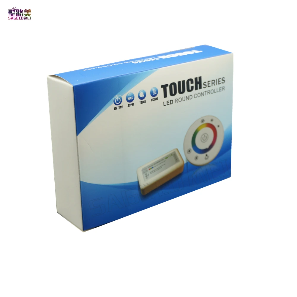 

Free Shipping 1 pcs 18A 7 Keys RF Remote controller LED Touch Round RGB Controller DC12V-DC24V for led strip