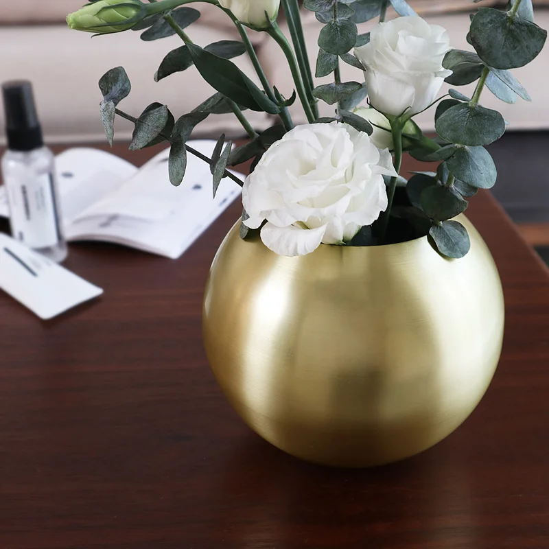 

Stainless Steel Vase Desltop Plant Pot Flower Pots Golden Black Rose Gold Classic Vase