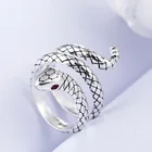 Кольцо женское из серебра 100% пробы, в виде змеи