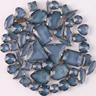 Серебряная цепь коготь настройки 50 шт.пакет формы микс из прозрачного пластика фиолетового и черного цветов, гранёное стекло Кристалл пришить стразы для Одежда Обувь Сумки 