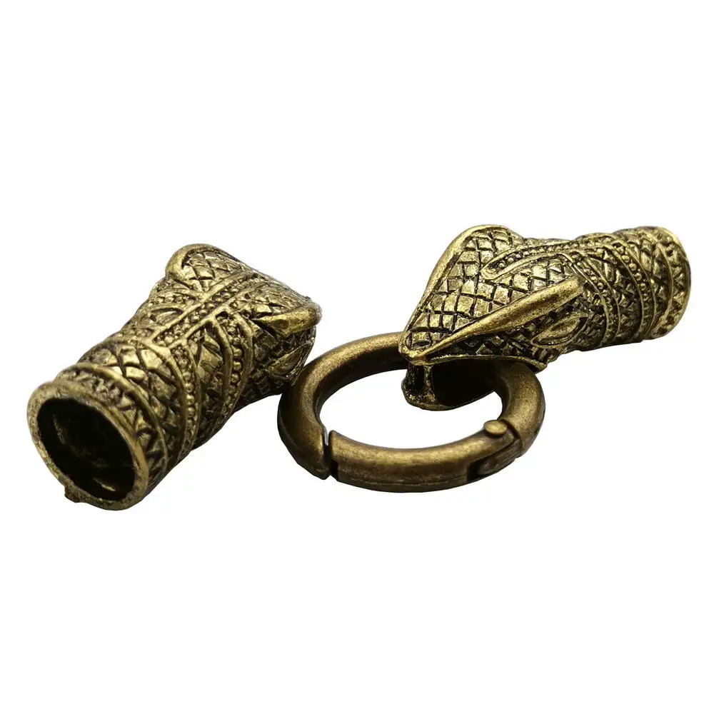 

Snake Spring Clasps for Snake Charm Bracelet Making 10mm Hole Round Antique Bronze